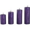 Rustikálna adventná sviečka ø4cm PROVENCE 4ks fialová