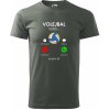 Volejbal volá - Klasické pánske tričko vyššej gramáže - 3XL ( Tmavá bridlica (sivá so zeleným nádychom) )
