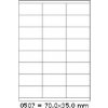 CDRmarket ETR0ECO0507A4100 samolepiace etikety 70 x 35 mm, 24 etiket, A4, 100 listů, biela