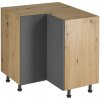 Kondela Rohová spodná skrinka, dub artisan/sivý mat, LANGEN D90N