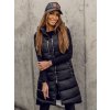 Čierna, dlhá dámska prešívaná vesta Bolf 81261A