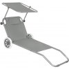 Záhradné lehátko na kolieskach SPRINGOS MOBI šedé