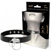 Coquette chic desire - double ring vegan leather choker