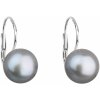 Strieborné visiaci náušnice s šedú riečny perlou 21009.3 grey