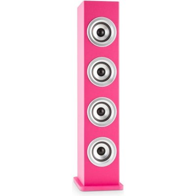 Auna Karaboom LED, ružová, bluetooth reproduktor, USB, AUX, karaoke, 2 mikrofóny (CS11-Karaboom LED PK)