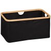 Kesper Úložný box bez veka čierny polyester bambus 54 x 26 x 37 cm