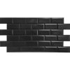 Obkladové panely 3D PVC TP10024060, cena za kus, rozmer 966 x 484 mm, obklad čierny lesklý, GRACE