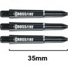 Násadky na šípky krátke Red Dragon Crossfire karbonové, 35mm