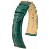 Kožený remienok Hirsch London L 04207049-7, zelený, aligátorová koža, dĺžka L, Quick Release 19 mm