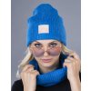 LEMA 1341 Dámsky zimný set čiapky a nákrčník Olaf modrý
