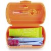 Curaprox Travel Set zubná kefka + CPS medzizubné kefky 2 ks + zubná pasta 10 ml darčeková sada, oranžový