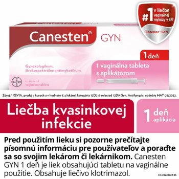 Canesten Gyn 1 deň tbl.vag.1 x 500 mg