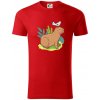 Kapybara a vtáčik - Tričko z organickej bavlny - M ( Červená )