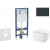 Geberit Duofix - Set predstenovej inštalácie, klozetu Gaia a dosky softclose, tlačidlo Sigma30, čierna lesk/čierna mat SANI11CA5136B