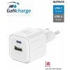 SWISSTEN SÍŤOVÝ ADAPTÉR GaN 1x USB-C 20W PD A 1x USB-A 18W QC BÍLÝ 22071100