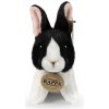 Rappa Plyšový králik bielo-čierny sediaci 16 cm ECO-FRIENDLY
