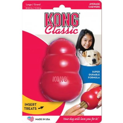 KONG Dog Classic hračka - Granát červený, guma prírodná, L 13-30kg