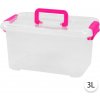 Kutilesco Úložný box s vekom 3L, 28x20x15 cm, Ružová, FunPlay 0322
