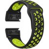 eses Silikónový dierkovaný remienok pre Garmin - Čierno zelený, QuickFit 22 mm