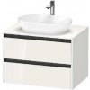 Duravit Ketho.2 - Umývadlová skrinka s výrezom, 57x80x55 cm, 2 zásuvky, lesklá biela K24895022220000
