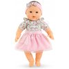 Bábika Mon Adorable Grand Poupon Blossom Garden Corolle s modrými klipkajúcimi očami špúliace ústočká so sukničkou 36 cm od 24 mes