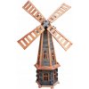 Drevený záhradný veterný mlyn 170 cm – teak, antracyt - s LED alebo bez LED Typ: bez svetla