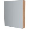 Mereo, Mereo Kúpeľňová zrkadlová skrinka 60 cm, galerka, 2 x dvierka, Multidecor, Light Select Walnut, MER-CN798G62LSW1