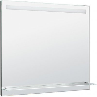 AQUALINE ATH 100 x 80cm zrkadlo s LED podsvietením fazetové s poličkou, ATH55