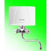 CLAGE M7 SMB v setu s kohoutkovou baterií - elektrický průtokový ohřívač vody, výkon 6,5 kW, průtok 3,7 litrů / minutu (při Δt 25°C), vypínací průtok: 2,4/ 2,0 l/min