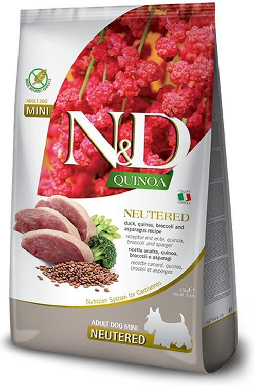 N&D Quinoa Dog Neutered Adult Mini Duck & Broccoli 2,5 kg
