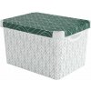 Curver Deco Stockholm L box úložný 39,5 x 29,5 x 25 cm zelené lístky 04711-Y89