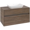 VILLEROY & BOCH Collaro závesná skrinka pod umývadlo na dosku (umývadlo v strede), 2 zásuvky, 1000 x 500 x 548 mm, Arizona Oak, C10900VH