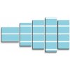 Sablio Obraz - 5-dílný Biele pruhy na modrej - 100x60 cm