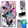 Peňaženkové kožené puzdro na Motorola Moto G8 Power - Color Background Hollow Flower