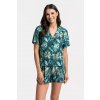 Dámske pyžamo Felicita zelené s listami 3XL