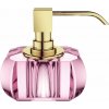 Dávkovač mydla Kristall so zlatou pumpou ružový