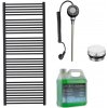 CERANO - Kúpeľňový elektrický radiátorový set Alberto - WIFI - 900W - čierna matná - 1660x650 mm