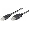 Kábel USB 2.0 A-A M/F 3m, High Speed, predlžovací, čierny,