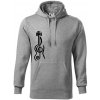 Husľový kľúč gitara - Mikina pánska Cape s kapucňou - S ( Tmavosivý melír )