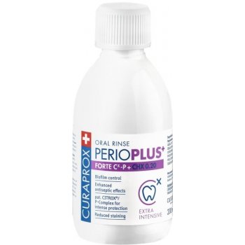 Curaprox Perio Plus+ FORTE CHX 0,20% ústna voda s chlórhexidínu a citroxom 200 ml