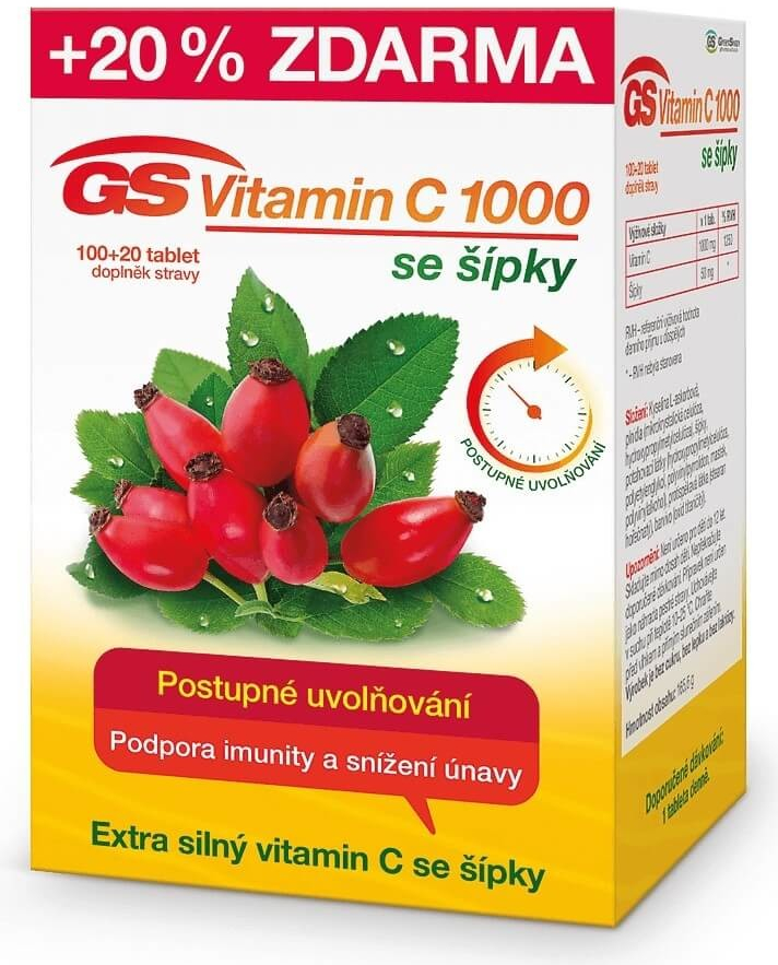 GS Vitamín C 1000 so šípkami 120 tabliet od 8,99 € - Heureka.sk