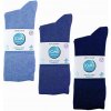 6 párov pánske IOMI Diabetik Bambusové tenké ponožky Modré voľný lem