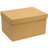 Darčeková krabica s vekom 350x250x200/40 mm, hnedá - kraft