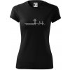 Jesus Saved My Life kríž ekg - Dámske Fantasy športové (dresovina) - XL ( Čierna )