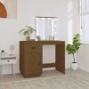 Toaletný stolík s LED medový 95x50x133,5 cm borovicový masív