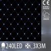 Vianočná led svetelná sieť vonkajšia - 240led - 3x3 m studená biela