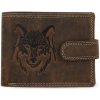 Pánska kožená peňaženka hnedá - Diviley Kostas Vlk hnedá