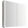 Zrkadlová skrinka s osvetlením Mia 80 x 70 cm matná sivá LED IP 44 2 dvierka