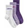 Detske ponožky adidas Linear Kids Crew 3 Pairs Pack Socks White/Powder Plum/Active Purple KXL