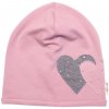 Detská čiapka bavlna Srdiečka s kamienkami Baby Nellys púdrová